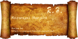 Rozsnyai Harald névjegykártya